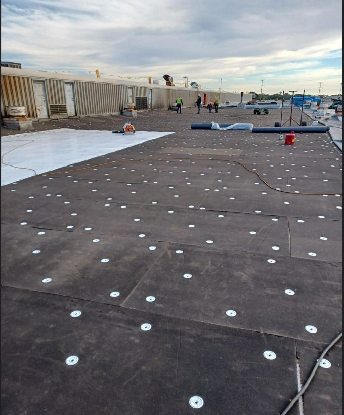 Commercial flat roof installation in progress, Phoenix area