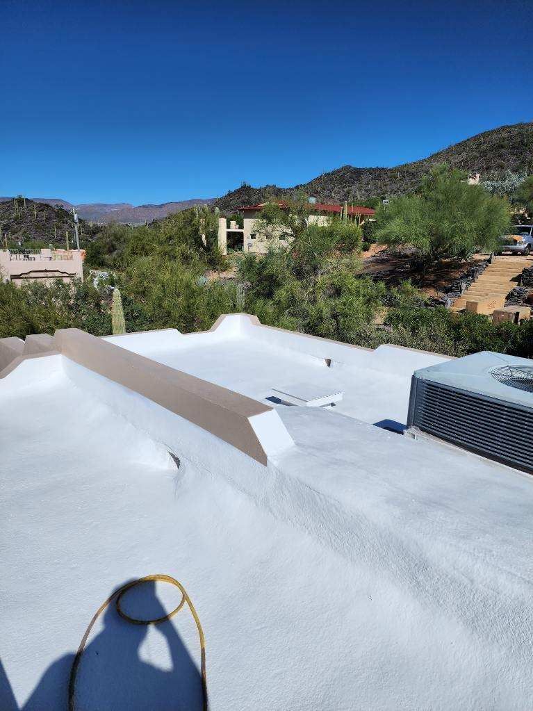 Freshly coated flat foam roof, Scottsdale, Arizona